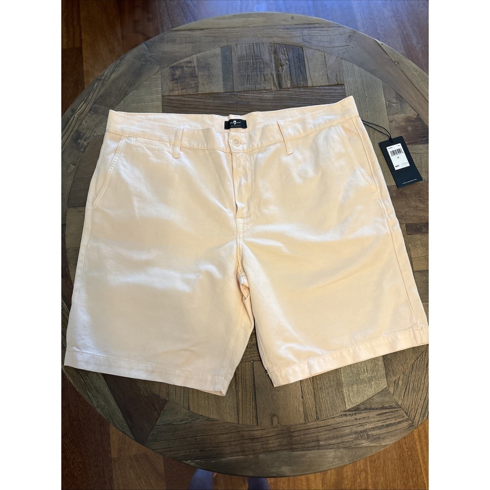 7 For All Mankind men's chino shorts Light Pink Size 38 NWT Cotton Elastane